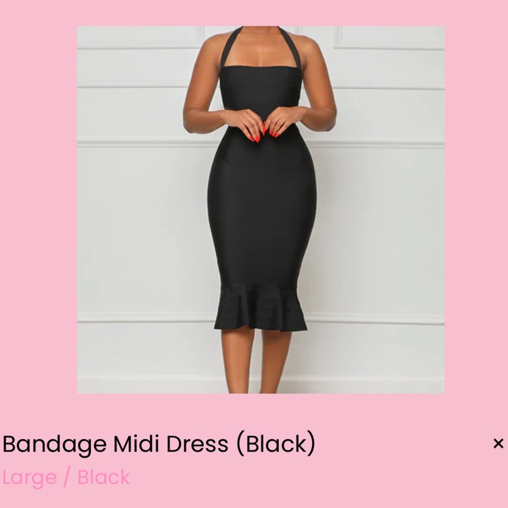 Black MIDI BANDAGE DRESS